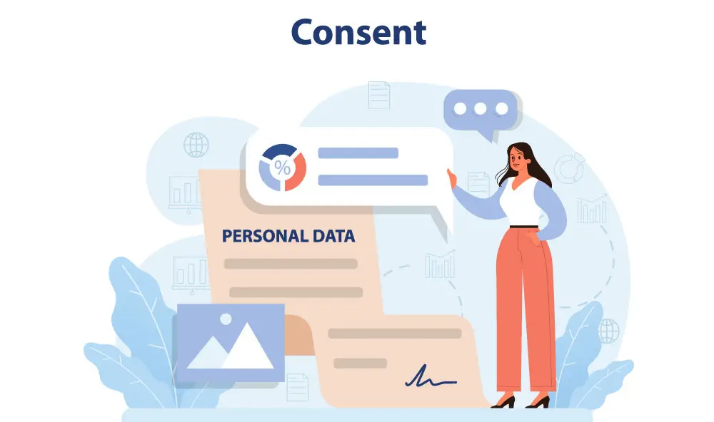 Woman gives consent for personal data