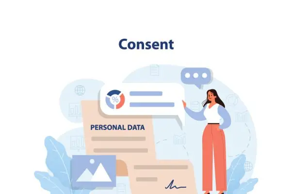 Woman gives consent for personal data