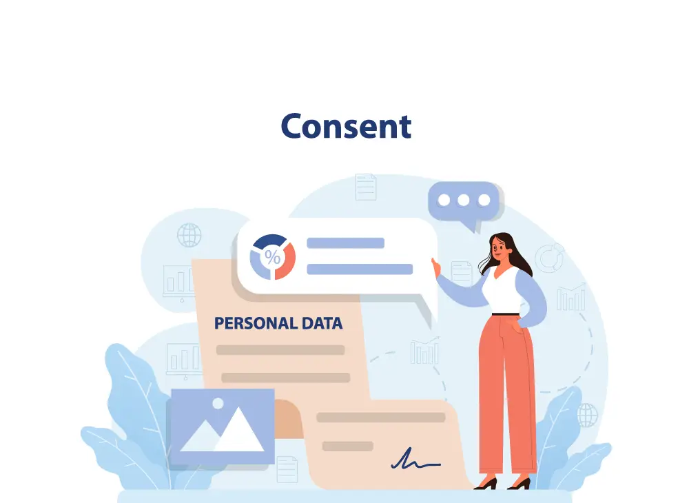 Woman gives consent for personal data