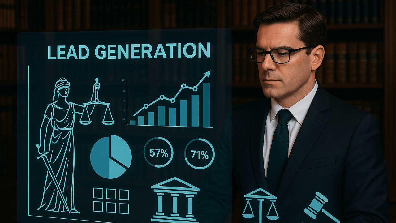 Attorney analyzing digital dashboards for legal lead generation compliance