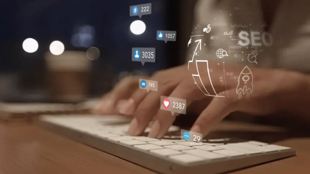 Attorney using digital marketing methods for advertising legal services including SEO and social media